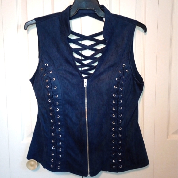 Blue Suede Vest NWOT - Picture 1 of 5